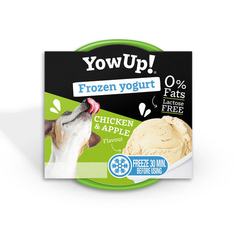 Helado de yogur para perros y gatos sabor pollo con manzana