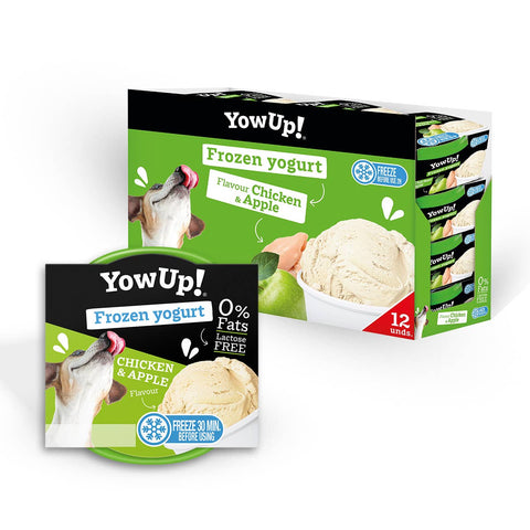 Helado de yogur para perros y gatos sabor pollo con manzana