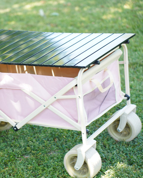 Carrito plegable con mesa PINK – playa, camping, jardín