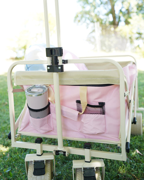 Carrito plegable con mesa PINK – playa, camping, jardín