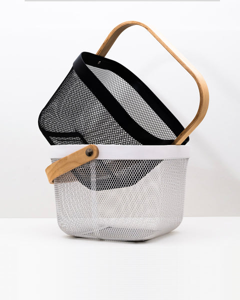 Cesta metal Blanca