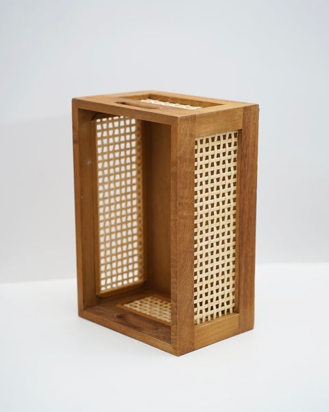 Cesta ratán y madera