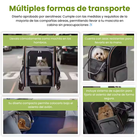 Mochila Transportadora de Mascotas Extensible
