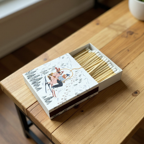 Caja cerillas grandes - Esquiadores