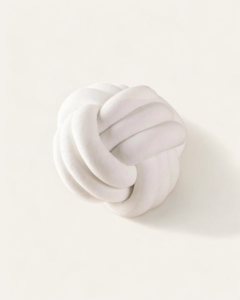 Cojín Nudo Terciopelo blanco - Saocco