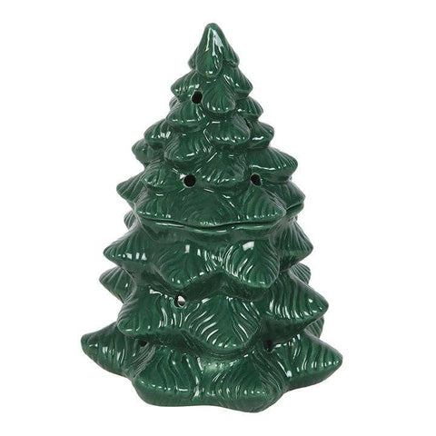 Quemador de aceite y calentador de cera de abeto verde de invierno