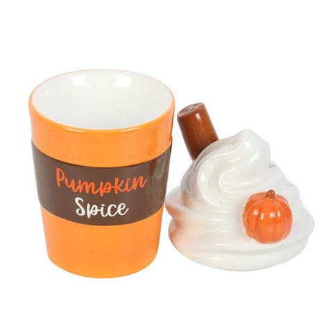 Quemador de aceite con tapa y calentador de cera de otoño con aroma a Pumpkin Spice Latte
