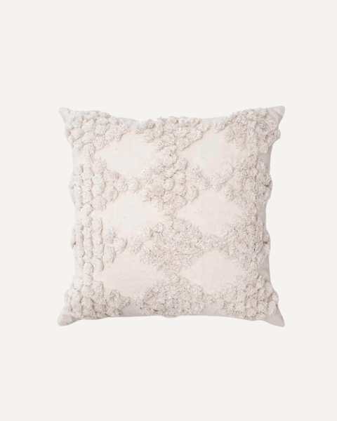 Funda cojín Textura Rombos pompones - Saocco