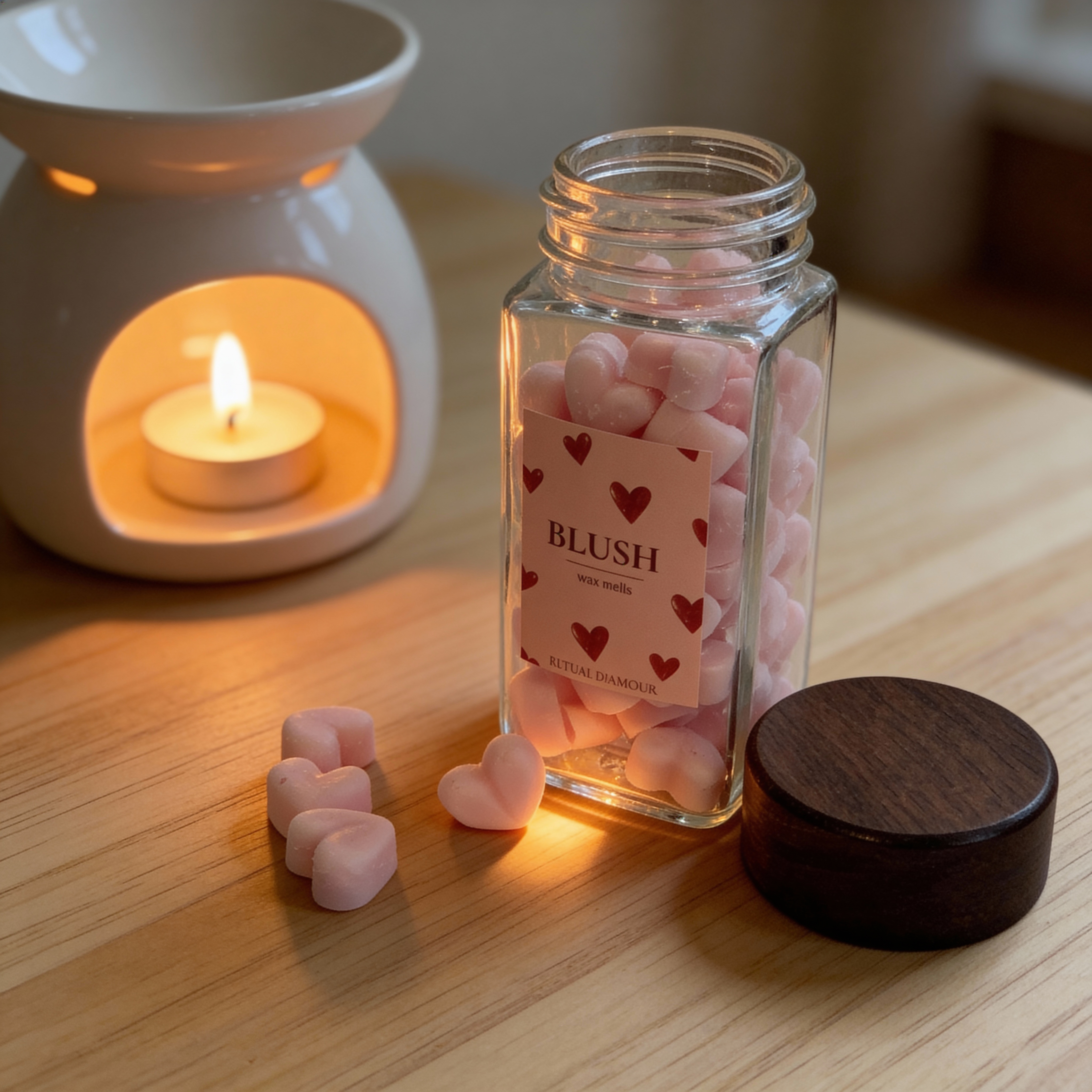 Wax Melts Blush en forma de corazón