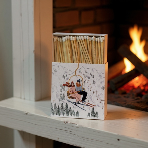 Caja cerillas grandes - Esquiadores