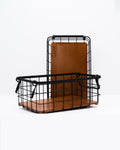 Cesta metal negro y madera - Saocco