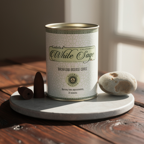 Incienso Cono Goloka White Sage
