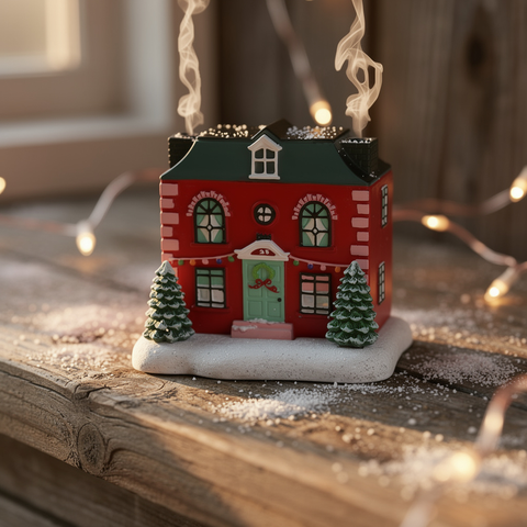 Quemador para Incienso Casita de Navidad