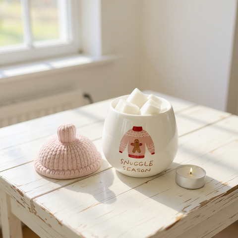 Quemador de Aceite y Calentador de Cera gorrito rosa