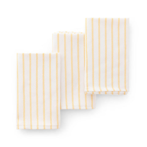 Set 3 paños cocina algodón tacto suave resistente rayas: Beige