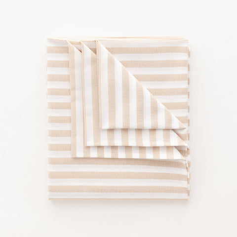 Mantel antimanchas algodón tacto tela rayas Beige