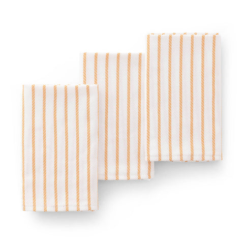 Set 3 paños cocina algodón tacto suave resistente rayas: Beige