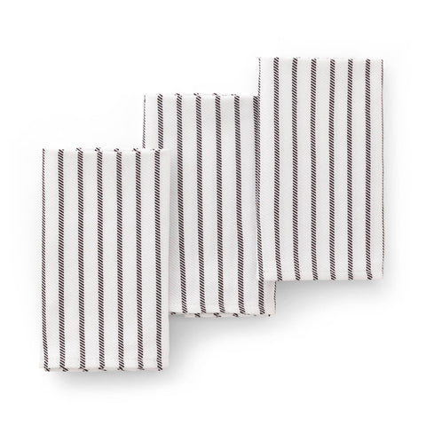 Set 3 paños cocina algodón tacto suave resistente rayas: Beige
