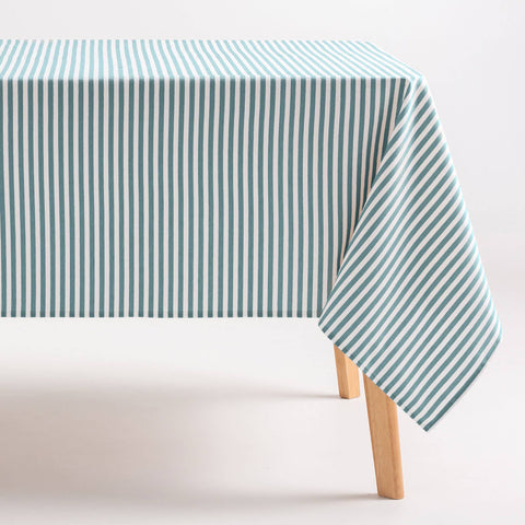 Mantel antimanchas algodón tacto tela raya Azul