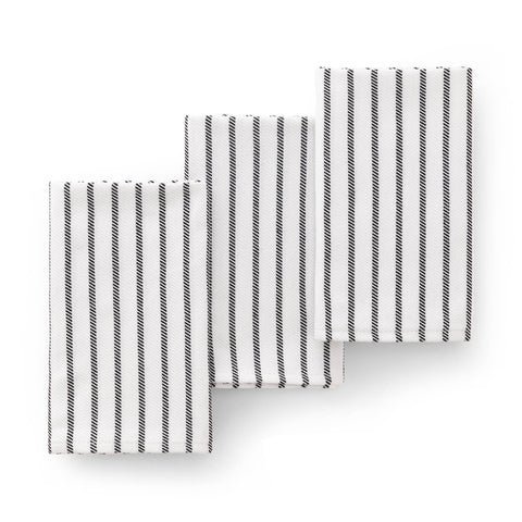 Set 3 paños cocina algodón tacto suave resistente rayas: Beige