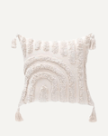 Funda cojín Textura Arco con borlas - Saocco